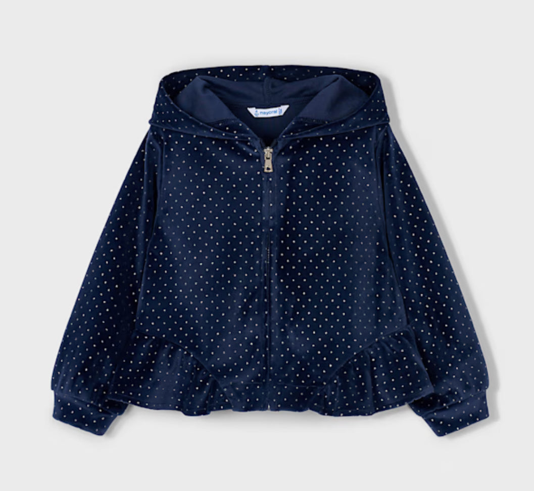 Mayoral Girls Navy & Ivory Sparkly Velour Tracksuit 3 Piece