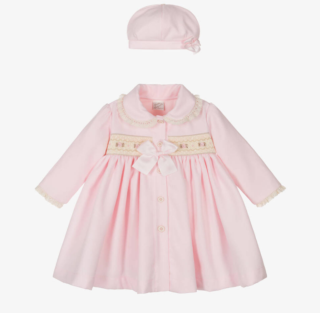 Pretty Originals Girls Pink Coat & Hat Set