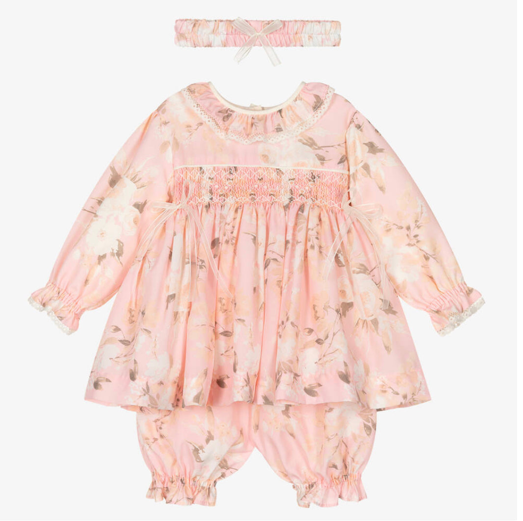 Pretty Originals Baby Girl Floral Print Dress Set