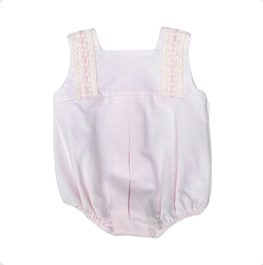 Lor Miral Baby Girl Pink Cotton Romper