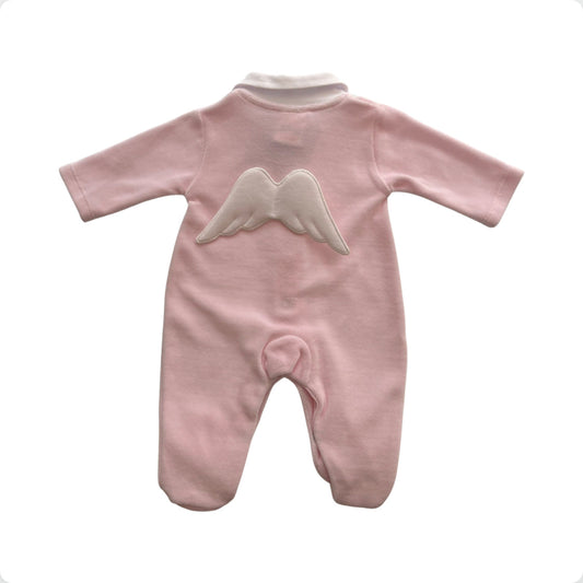 Baby Girl Pink Cotton Angel Wing Babygrow