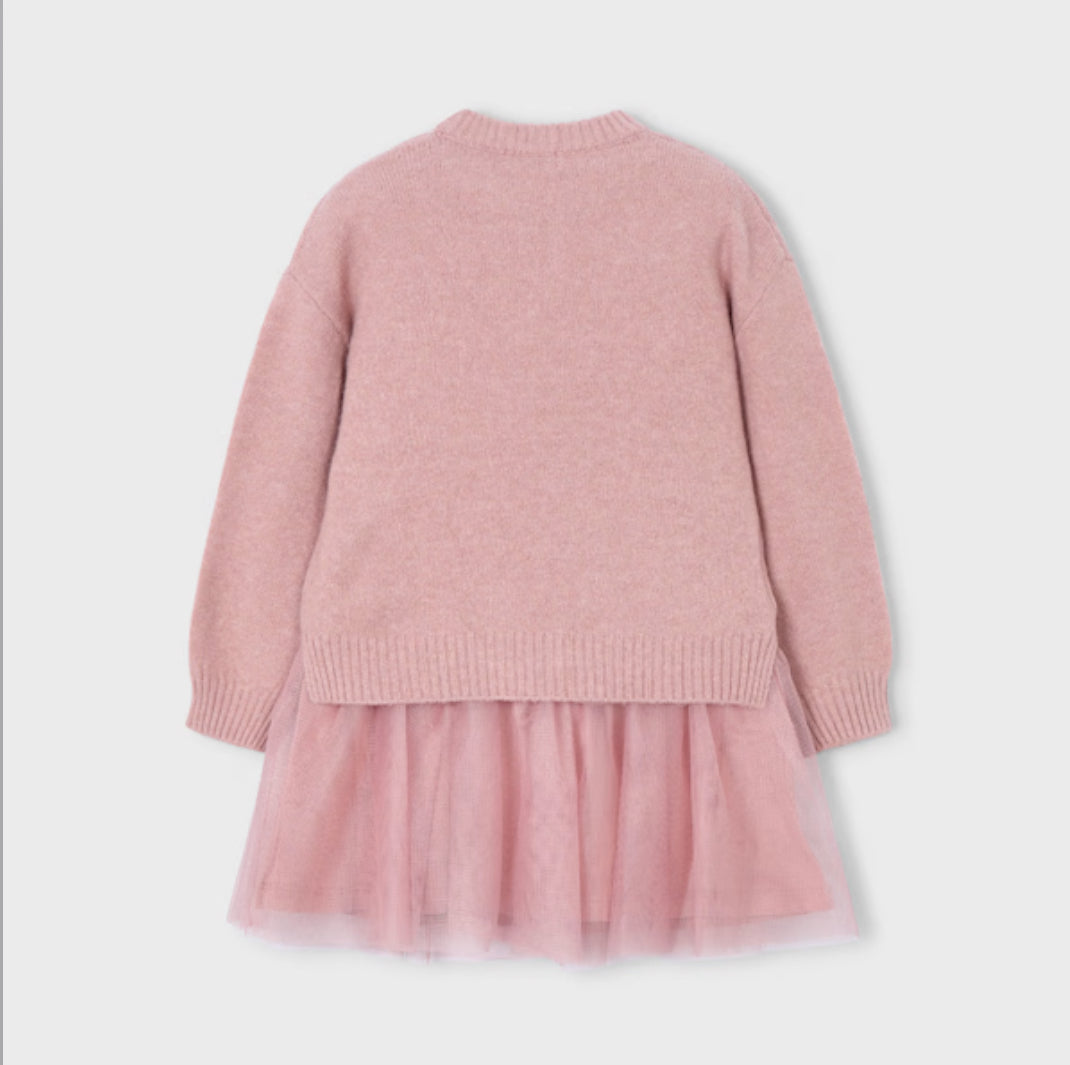 Mayoral Girls Pink Sparkly Dress Set