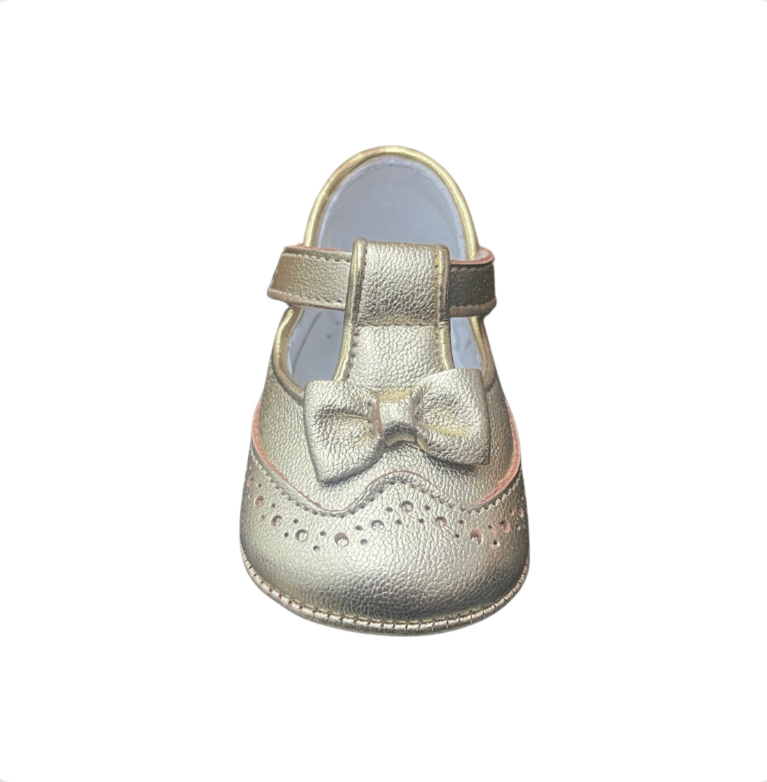 Pretty Originals Baby Girl Gold Leather Pram Shoes