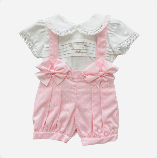 Pretty Originals Baby Girl Pink & White 3 Piece