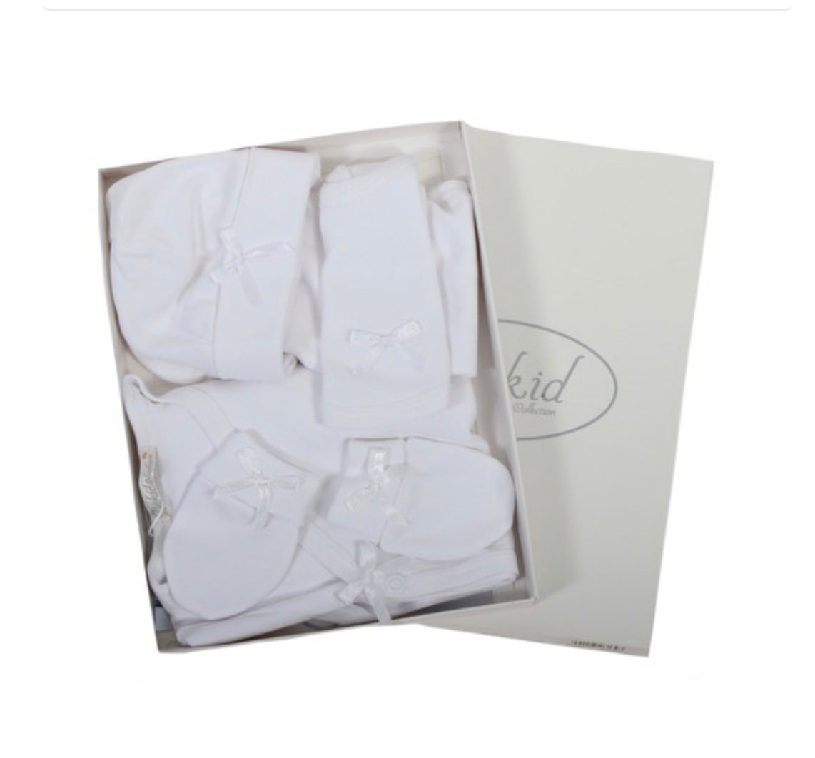 Dr.Kid Unisex Newborn Baby White Cotton 5 Piece Set