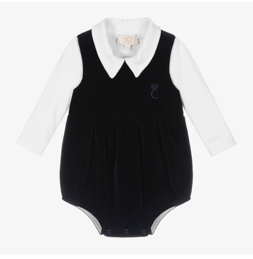 Caramelo Kids Baby Boy Navy Romper Set