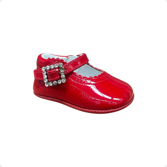 Pretty Originals Baby Girl Red Patent Pram Shoes