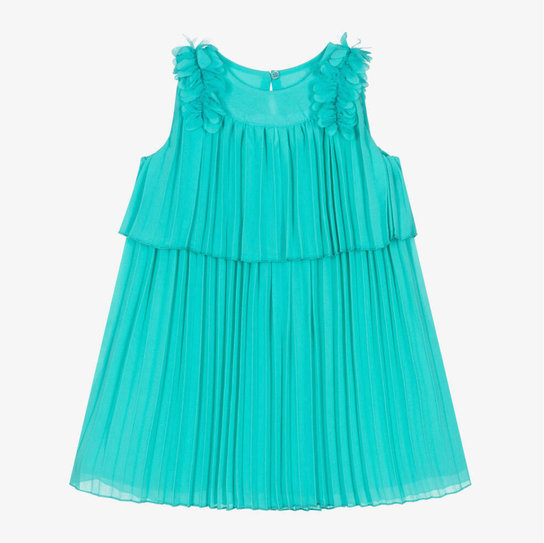 Mayoral Girls Green Pleated Dress