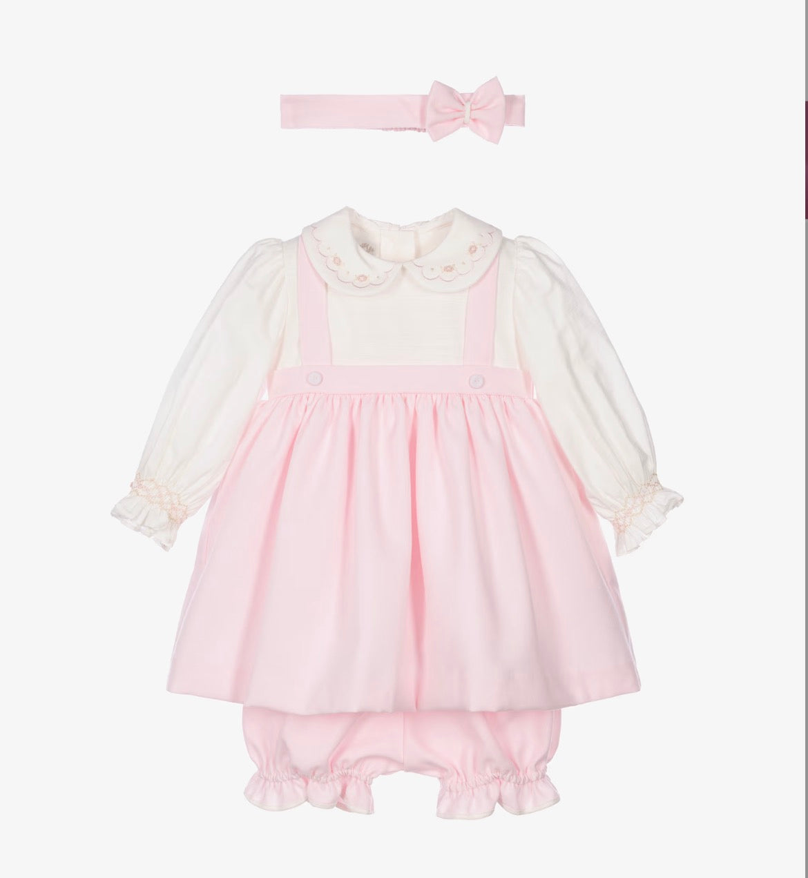 Pretty Originals Baby Girl Pink & Ivory Dress