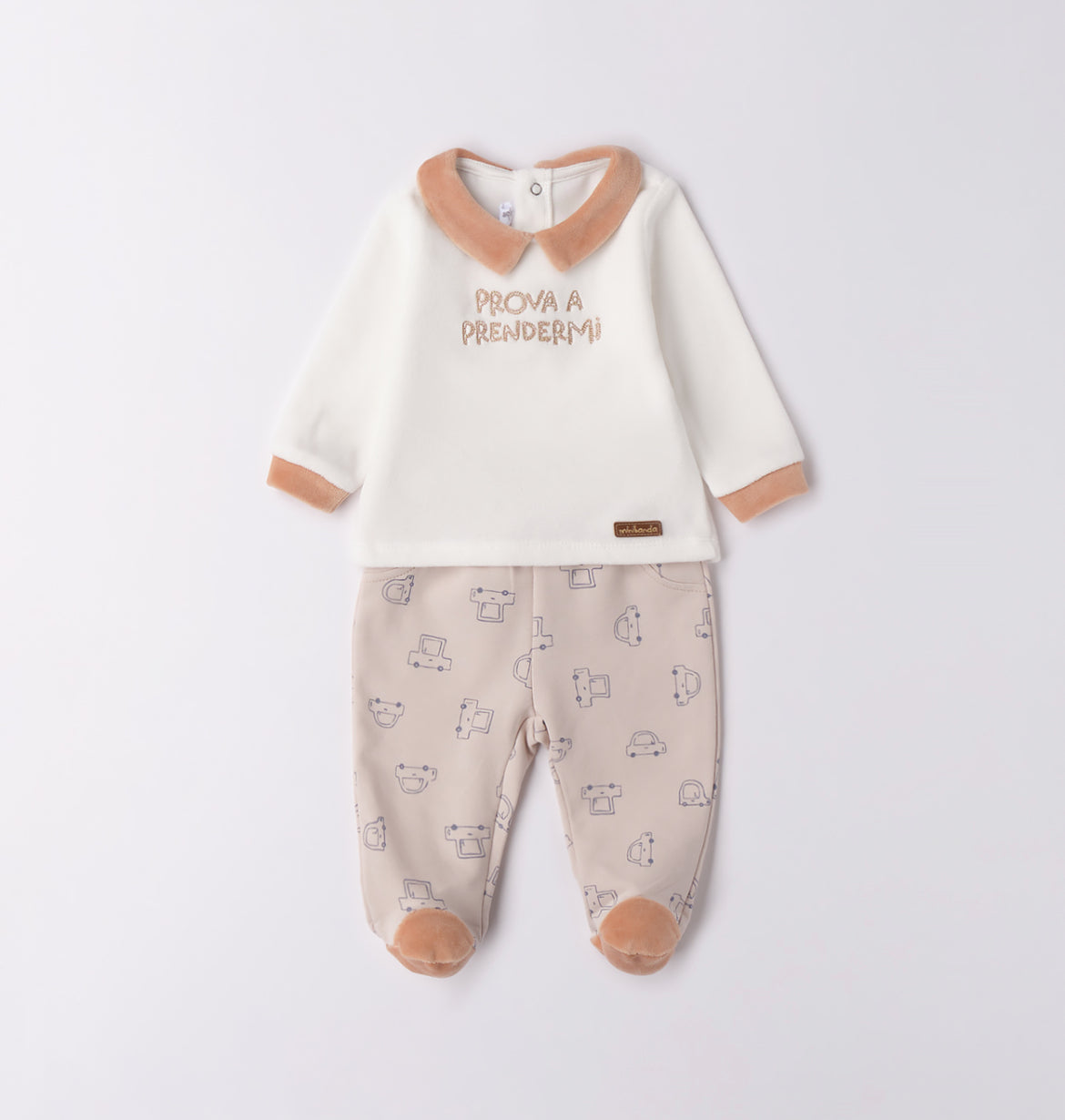 Minibanda Baby Boy Beige & Blue Car Print Blanket