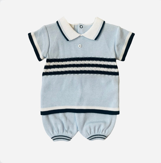 Pretty Originals Baby Boy Blue Cotton Shorts Set