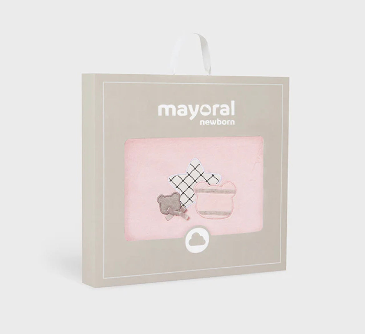 Mayoral Pink Velour Baby Blanket