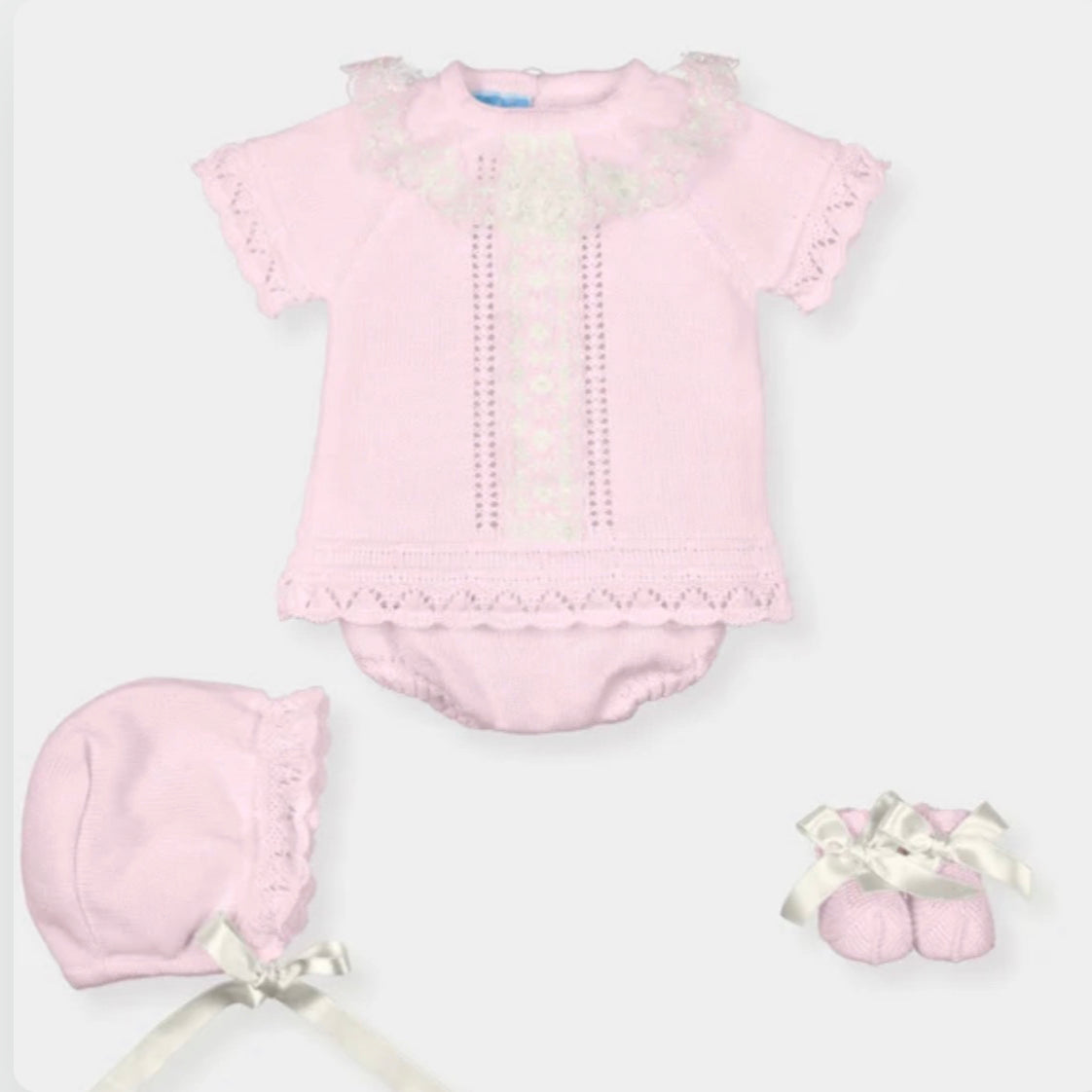 Mac Ilusion Baby Girl Pink & Lace 4 Piece Set