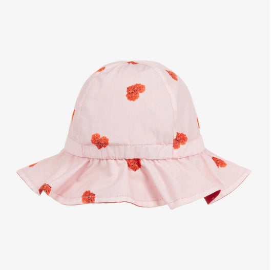 Phi Clothing Girls Pink Hearts Cotton Sunhat