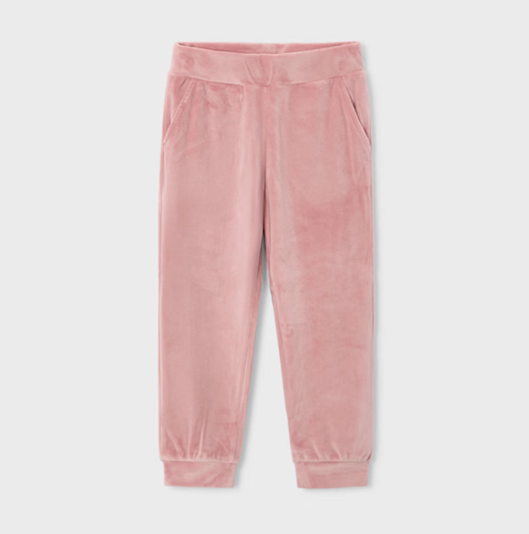 Mayoral Girls Pink & Ivory Sparkly Velour Tracksuit 3 Piece Set