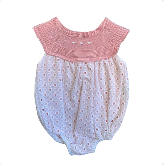 Mac Ilusion Baby Girl Pink & White Romper