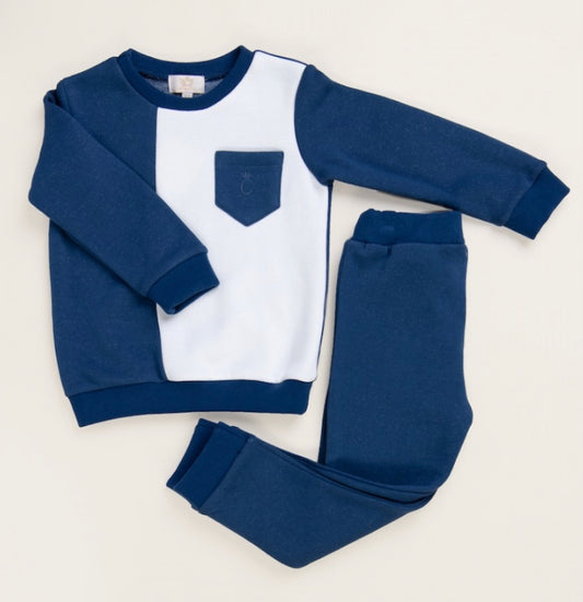 Caramelo Kids Boys Blue & White Tracksuit