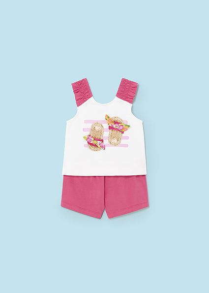 Mayoral Baby Girl Pink & White Shorts Set