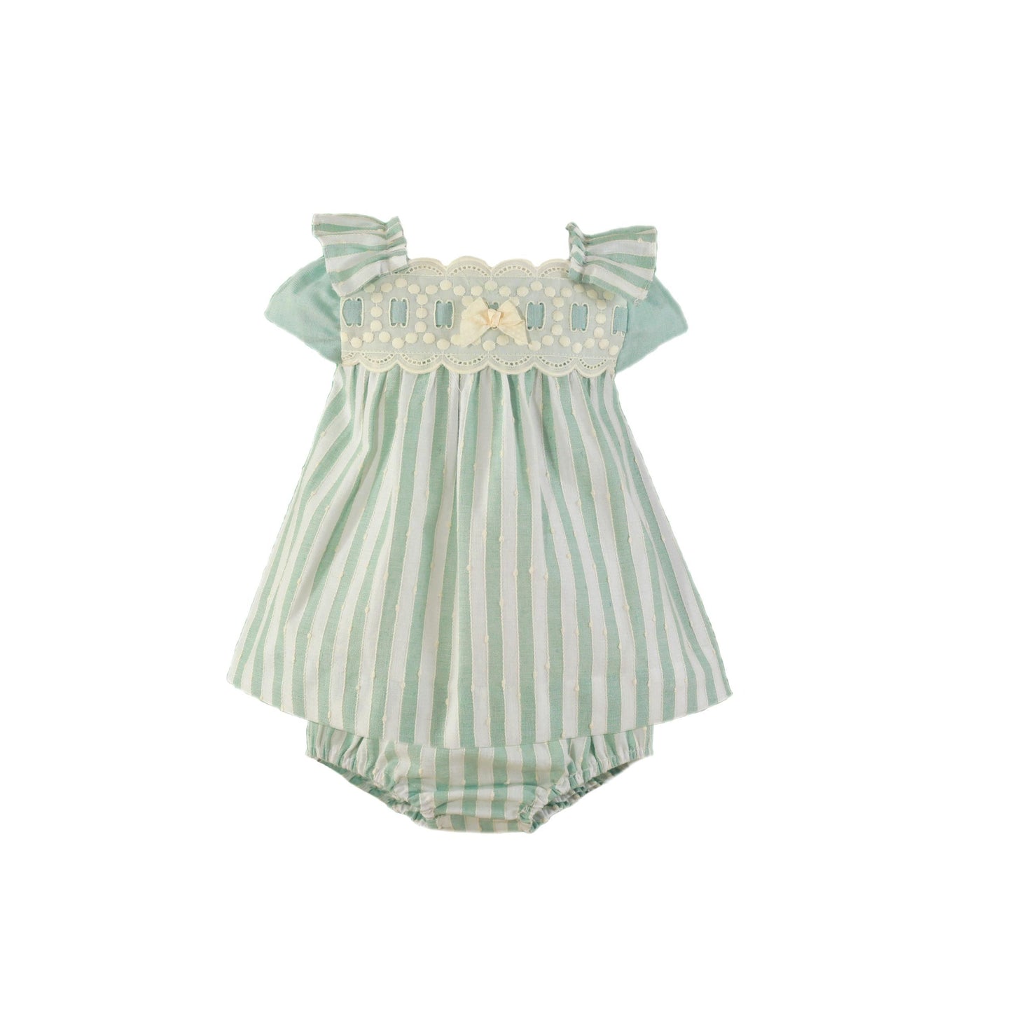 Miranda Baby Girl Green Stripe Dress