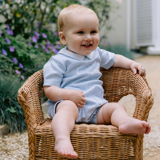 Emile et Rose Felix Baby Boy Blue Cotton Romper