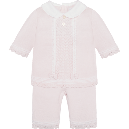 Emile et Rose Kacey Baby Girl Pink Knit Tracksuit