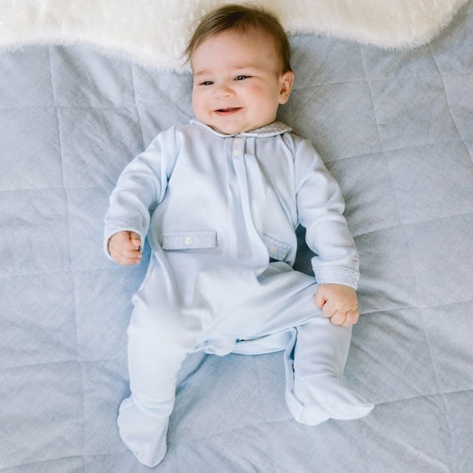Emile et Rose Kenny Baby Boy Blue Cotton Babygrow
