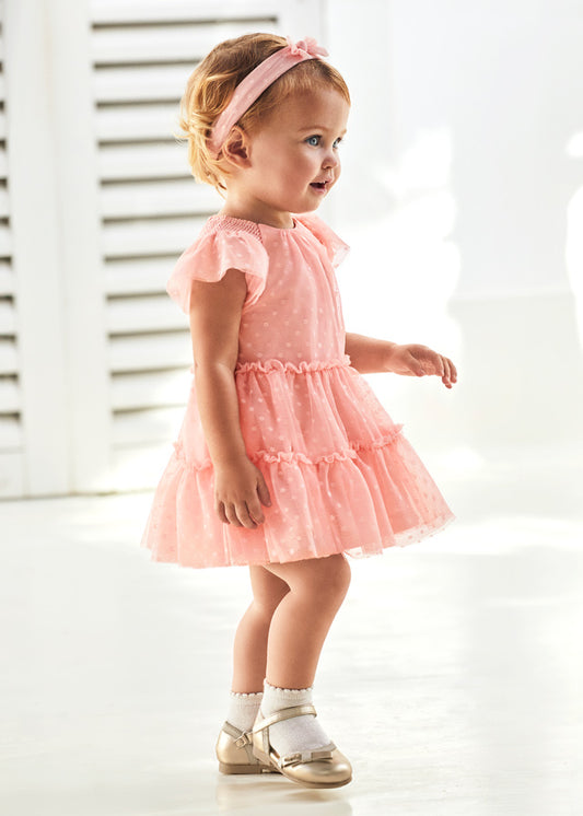 Mayoral Girls Pink Tulle Dress Set