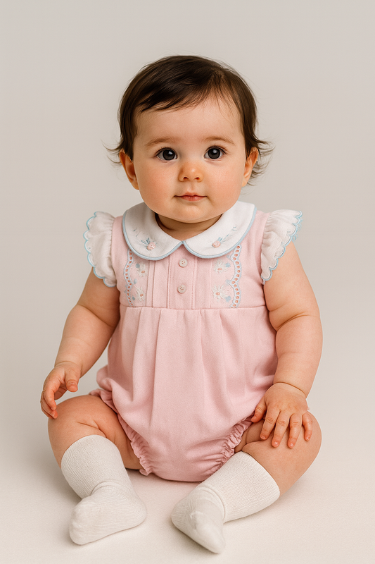 Pretty Originals Baby Girl Pink Romper