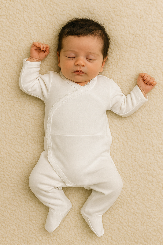 Dr.Kid Baby White Cotton Unisex 2 Piece Outfit