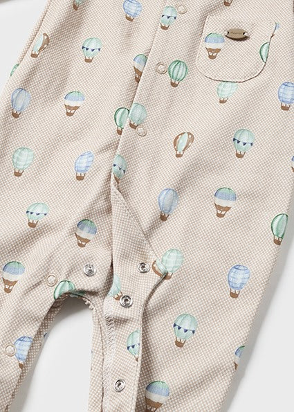 Mayoral Beige Baby Cotton Babygrow & Hat Set