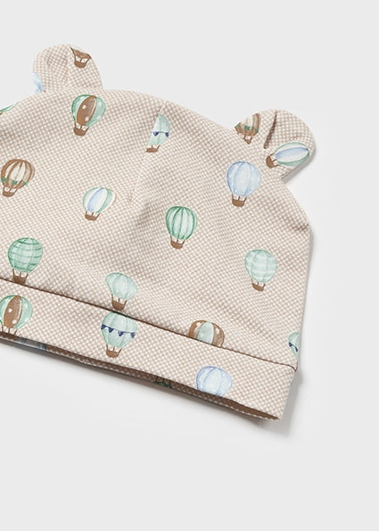 Mayoral Beige Baby Cotton Babygrow & Hat Set