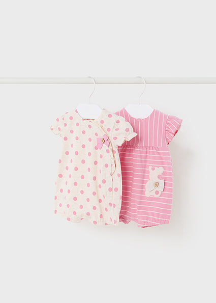 Mayoral Baby Girl Pack of 2 Pink & Spot Print Rompers
