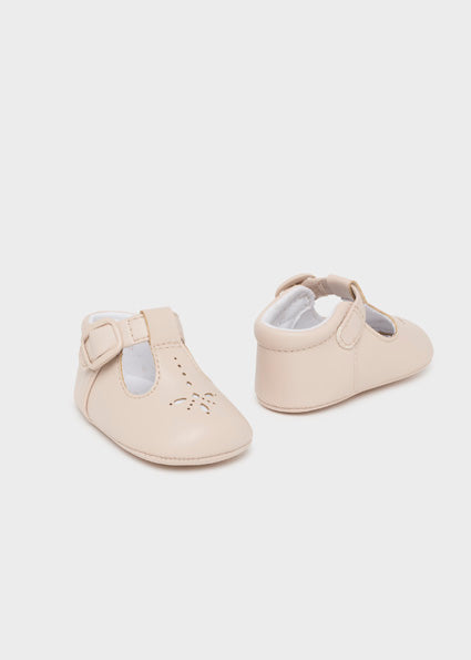 Mayoral Beige T-bar Pram Shoes