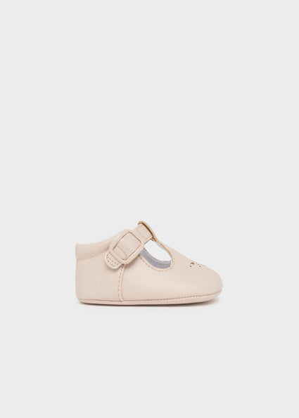 Mayoral Beige T-bar Pram Shoes