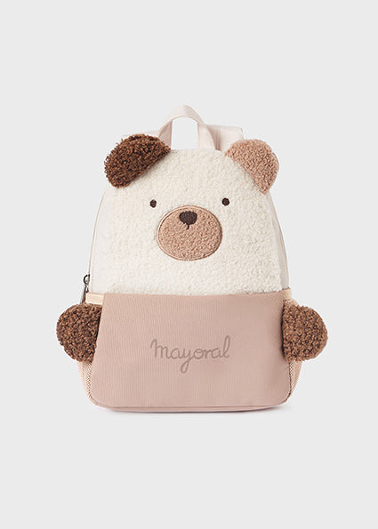 Mayoral Ivory & Beige Teddy Bear Backpack