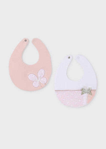 Mayoral Baby Girl Pink & White Bib Set