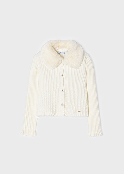 Mayoral Girls Ivory Knit Cardigan