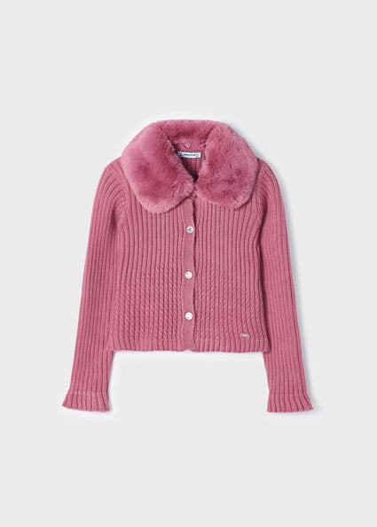 Mayoral Girls Pink Knit Cardigan