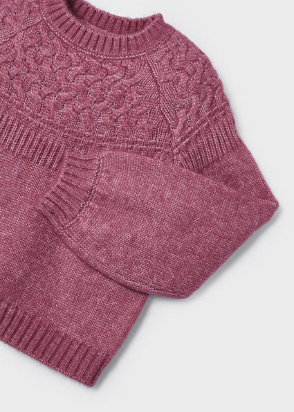 Mayoral Girls Pink Cable Knit Skirt Set