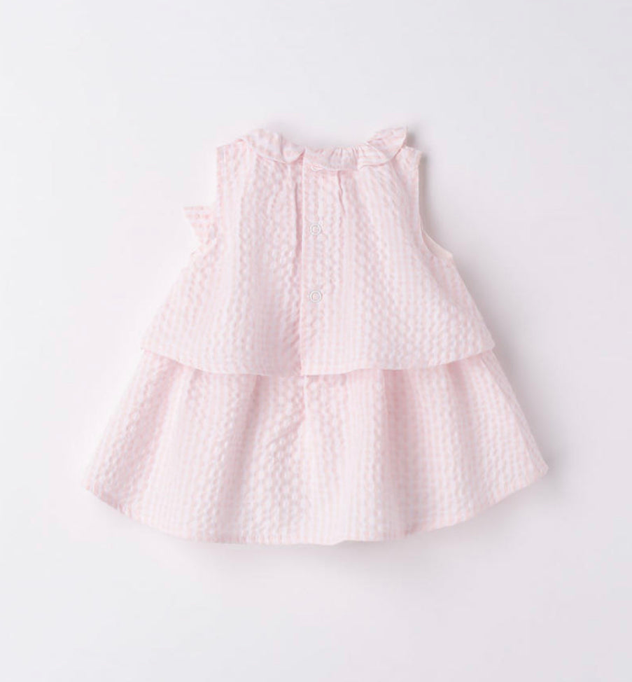 Minibanda Baby Girl Pink Cotton Dress