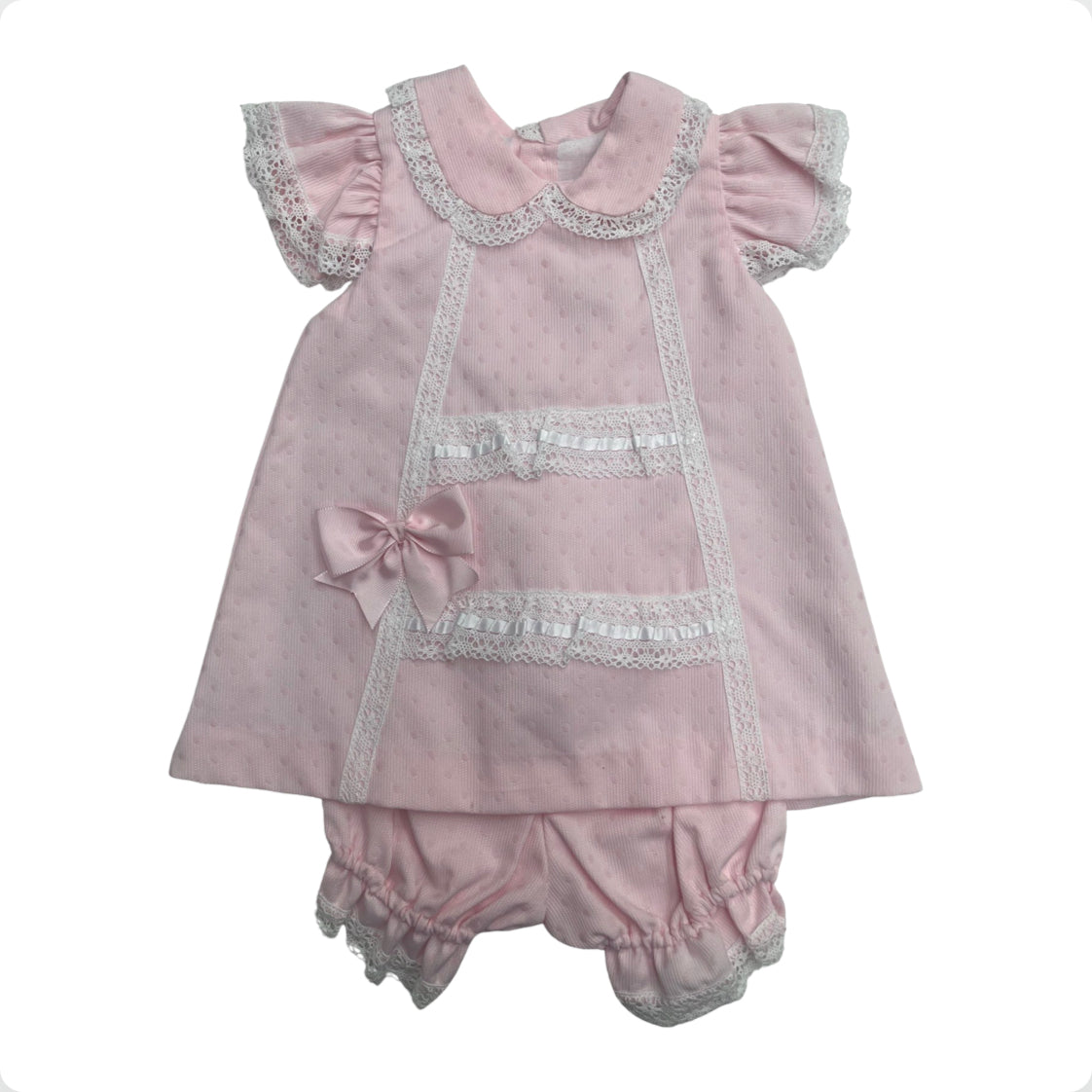 Pretty Originals Baby Girl Pink Dress & Bloomers