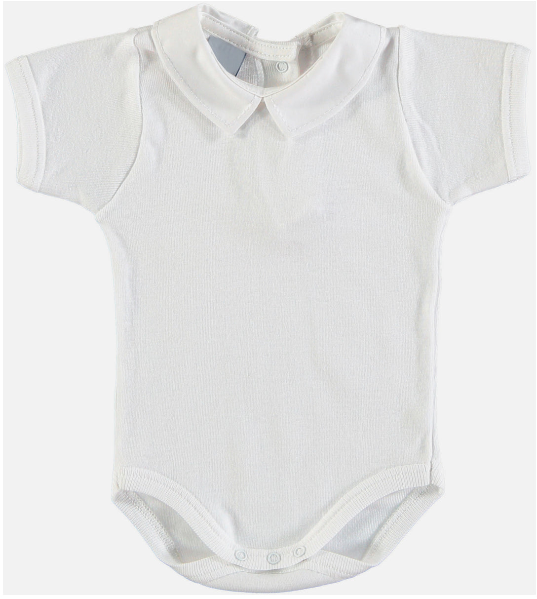 Babidu Unisex Baby White Cotton Bodysuit