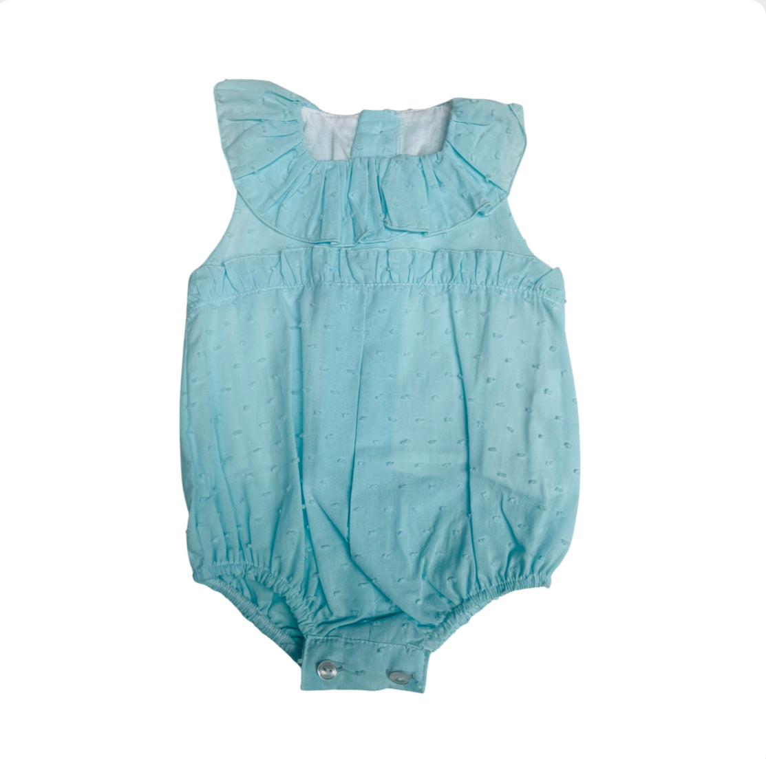 Lor Miral Baby Girl Turquoise Romper