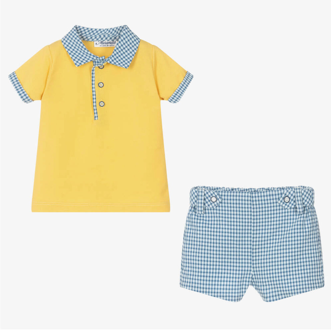 Miranda Boys Blue & Yellow Shorts Set