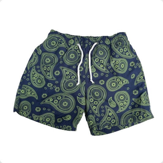 Boys Navy & Green Swimshorts