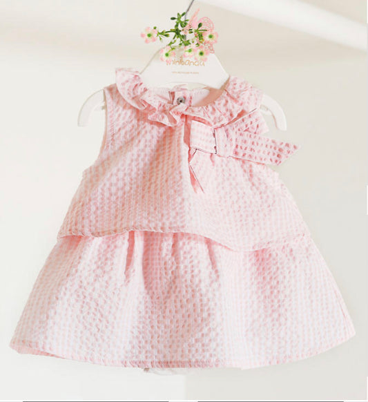 Minibanda Baby Girl Pink Cotton Dress