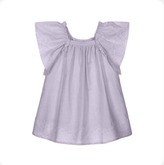 Phi Clothing Girls Lilac Cotton Dress