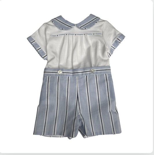 Sarah Louise Boys Blue & white Striped Shorts Set