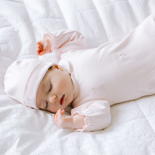 Emile et Rose Kallie Baby Girl Pink Cotton Babygrow & Hat Set