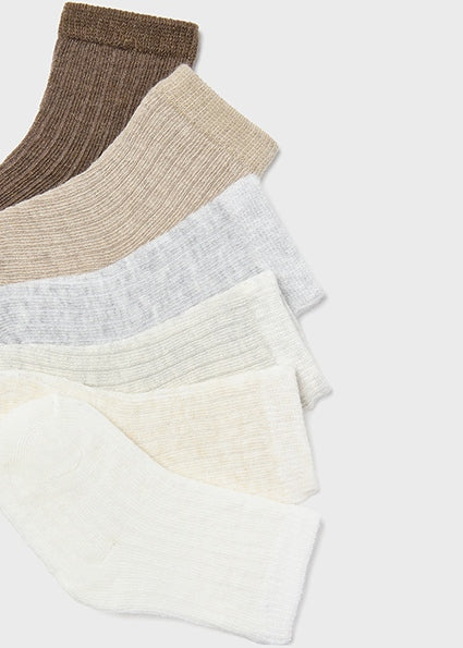 Mayoral Neutral Colour Baby Pack of 6 Socks